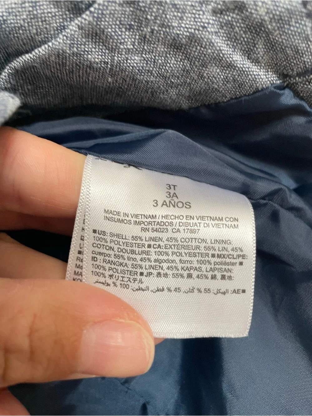 Old Navy Linen Blend Boys' 3T Navy Blue Blazer Jacket